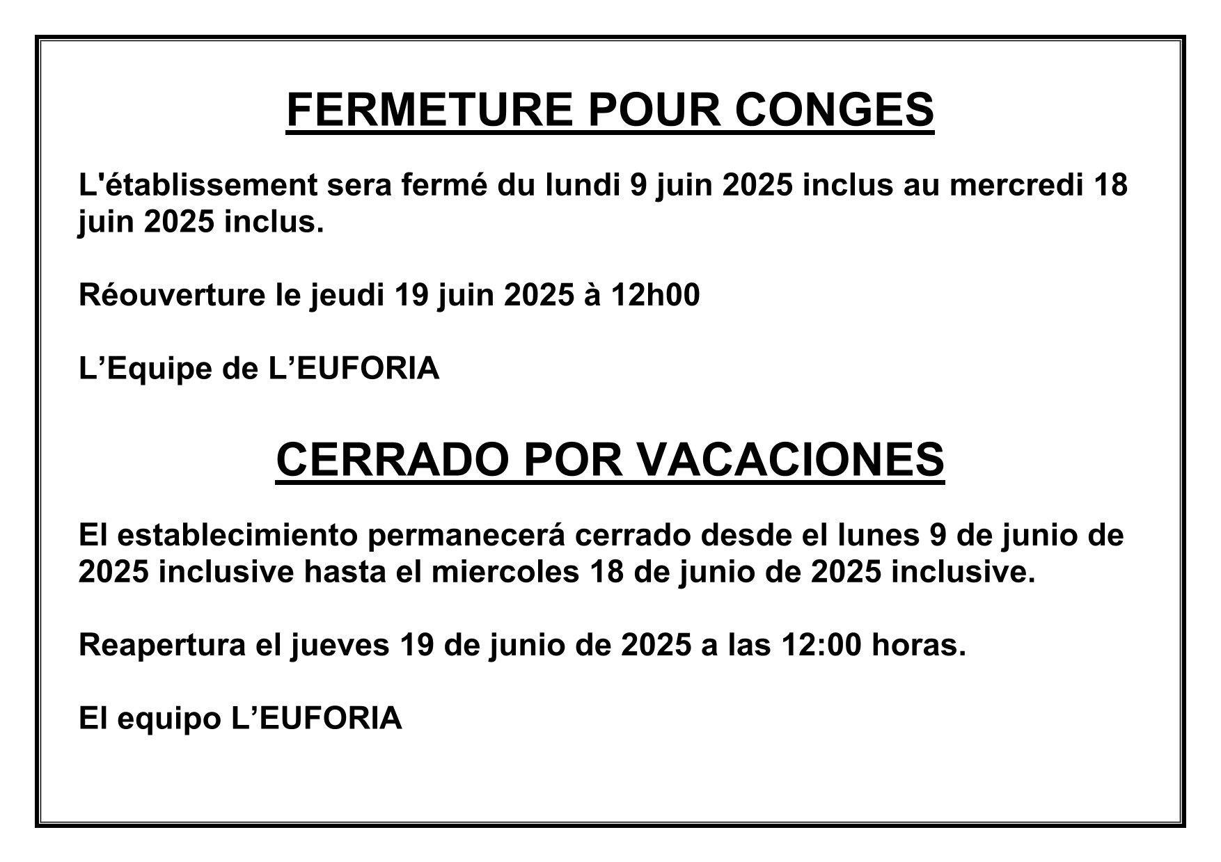 Beaulieu affiche fermeture conges juin 2025 250520